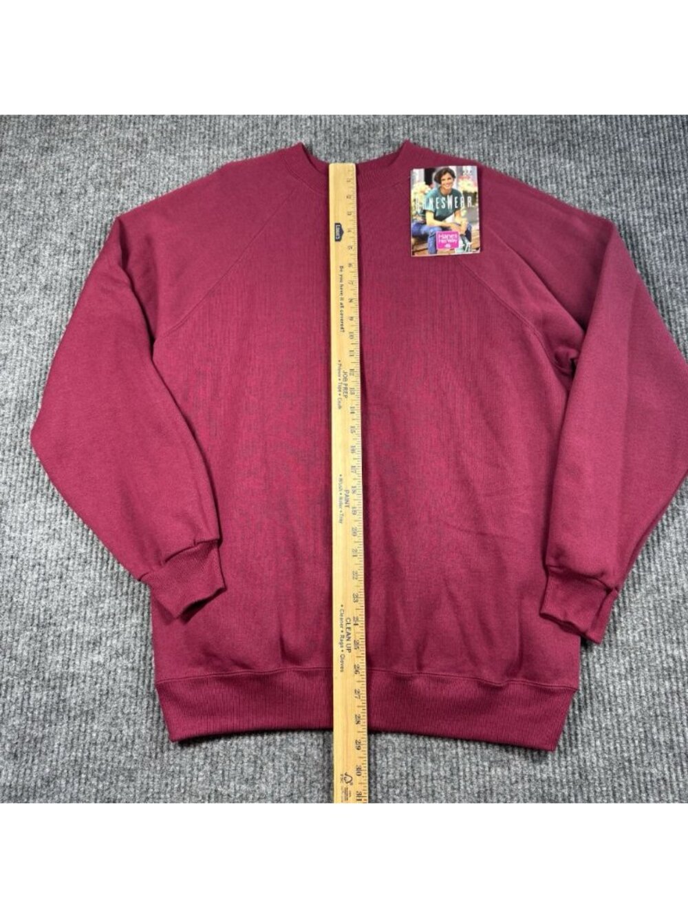 Vintage Hanes Her Way Sweatshirt Womens XL Chili Deep Purple Pink USA 90s NEW - Picture 6 of 8